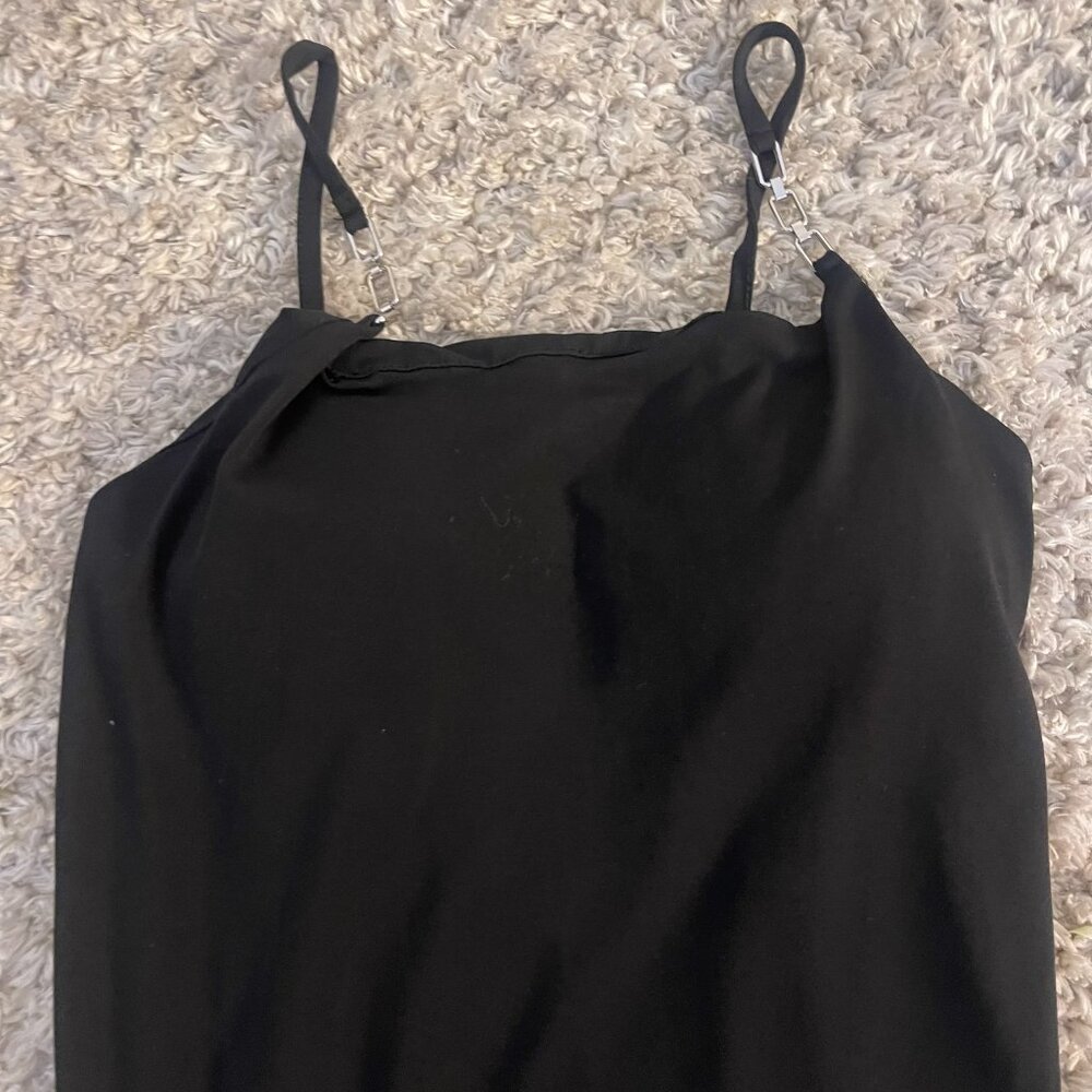 Planet Gold Black Satin Slip Dress XS Minimalist Midi - Picture 8 of 8